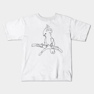 Cockatoo Black Lineart Kids T-Shirt